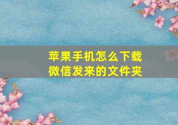 苹果手机怎么下载微信发来的文件夹