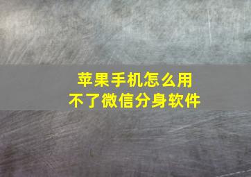 苹果手机怎么用不了微信分身软件