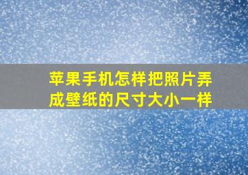 苹果手机怎样把照片弄成壁纸的尺寸大小一样