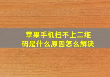 苹果手机扫不上二维码是什么原因怎么解决