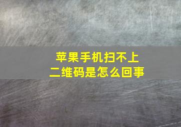 苹果手机扫不上二维码是怎么回事