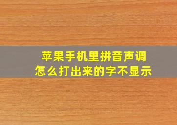 苹果手机里拼音声调怎么打出来的字不显示