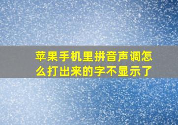 苹果手机里拼音声调怎么打出来的字不显示了