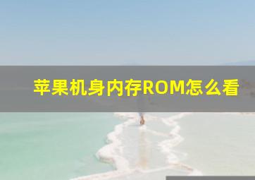 苹果机身内存ROM怎么看