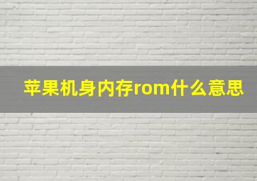 苹果机身内存rom什么意思