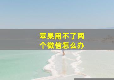 苹果用不了两个微信怎么办