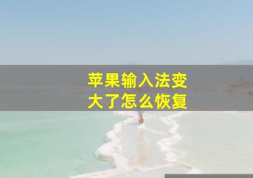 苹果输入法变大了怎么恢复