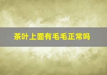 茶叶上面有毛毛正常吗