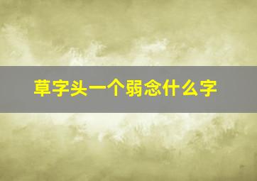 草字头一个弱念什么字