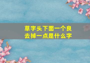 草字头下面一个良去掉一点是什么字