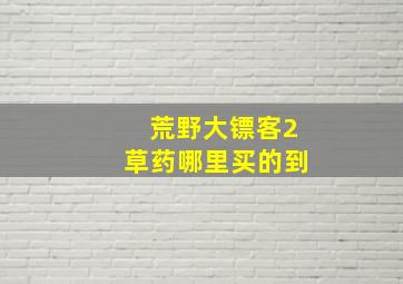 荒野大镖客2草药哪里买的到