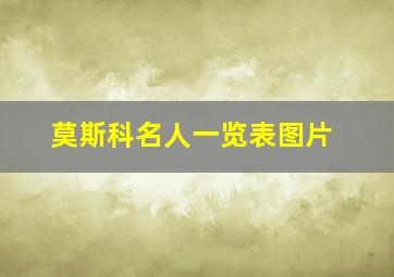 莫斯科名人一览表图片