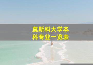 莫斯科大学本科专业一览表