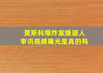 莫斯科爆炸案嫌疑人审讯视频曝光是真的吗