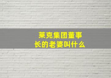 莱克集团董事长的老婆叫什么