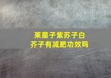 莱菔子紫苏子白芥子有减肥功效吗