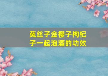 菟丝子金樱子枸杞子一起泡酒的功效