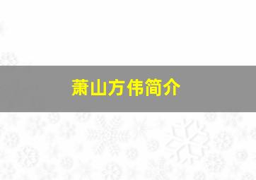 萧山方伟简介