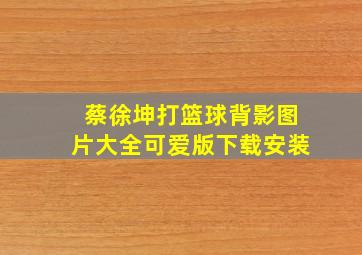 蔡徐坤打篮球背影图片大全可爱版下载安装