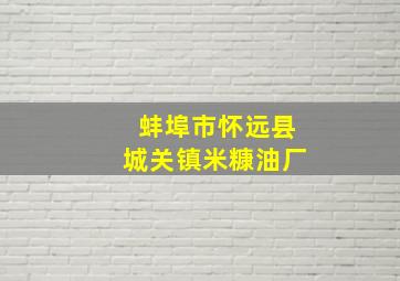 蚌埠市怀远县城关镇米糠油厂