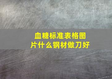 血糖标准表格图片什么钢材做刀好