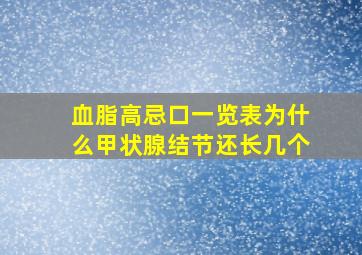 血脂高忌口一览表为什么甲状腺结节还长几个