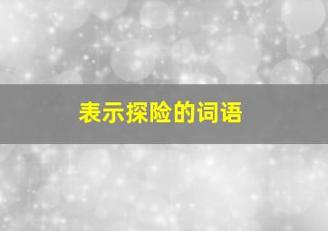 表示探险的词语