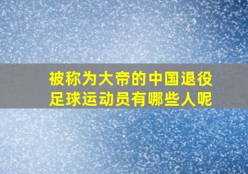 被称为大帝的中国退役足球运动员有哪些人呢