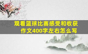 观看篮球比赛感受和收获作文400字左右怎么写