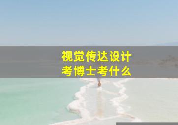 视觉传达设计考博士考什么