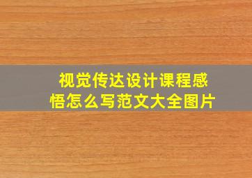 视觉传达设计课程感悟怎么写范文大全图片