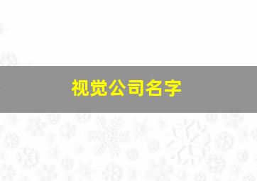 视觉公司名字