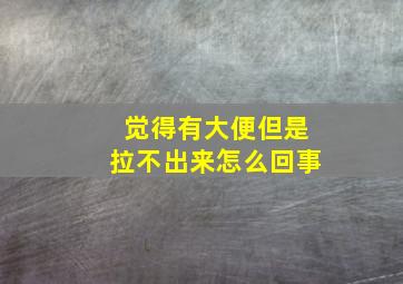 觉得有大便但是拉不出来怎么回事