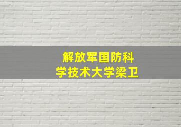 解放军国防科学技术大学梁卫