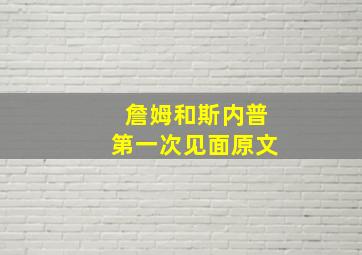 詹姆和斯内普第一次见面原文