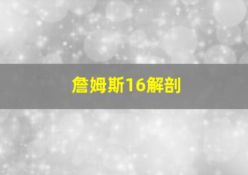 詹姆斯16解剖