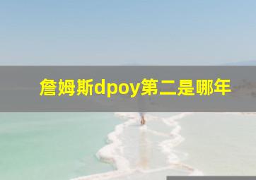 詹姆斯dpoy第二是哪年