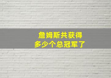 詹姆斯共获得多少个总冠军了