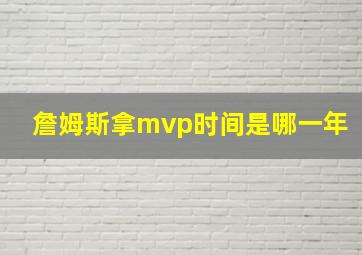 詹姆斯拿mvp时间是哪一年