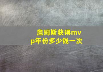 詹姆斯获得mvp年份多少钱一次