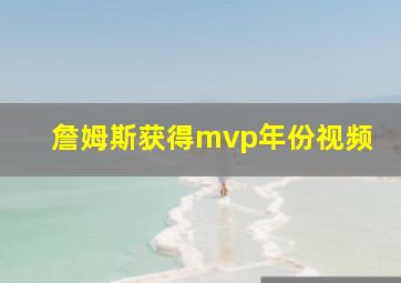 詹姆斯获得mvp年份视频