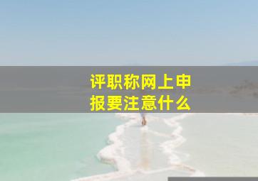 评职称网上申报要注意什么