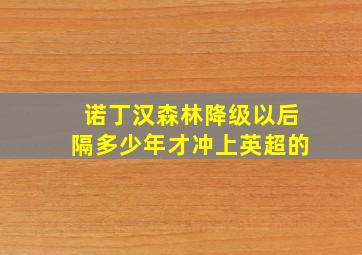 诺丁汉森林降级以后隔多少年才冲上英超的