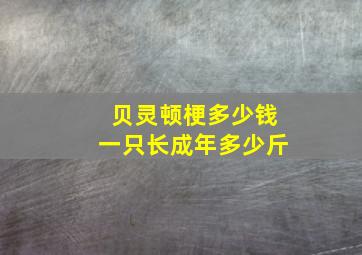 贝灵顿梗多少钱一只长成年多少斤