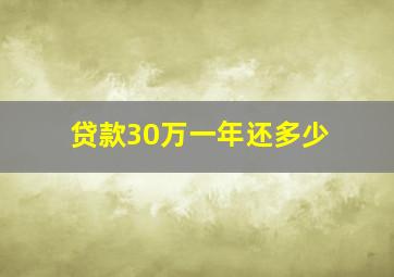 贷款30万一年还多少