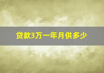 贷款3万一年月供多少