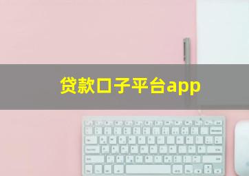 贷款口子平台app