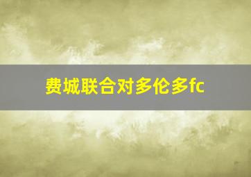 费城联合对多伦多fc