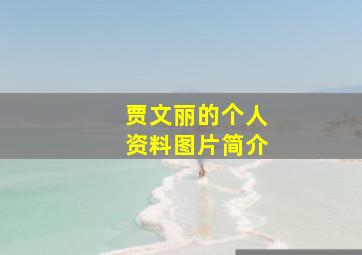 贾文丽的个人资料图片简介