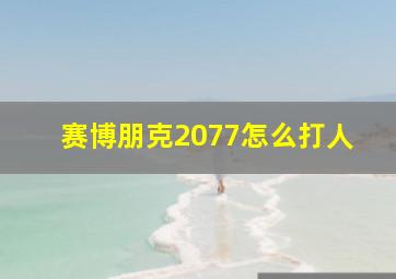 赛博朋克2077怎么打人